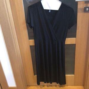 George Black Sleek Short-Sleeve Dress